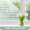 image:imagerabbitgoo Window Privacy Film Frosted Glass Privacy Film Window Frosting Cling for Glass Non Adhesive Static Cling Front Door Covring AntiUV Reeded Blinds Sticker Striped Pattern 175 x 787Classic Stripe