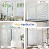 image:imagerabbitgoo Window Privacy Film Frosted Glass Privacy Film Window Frosting Cling for Glass Non Adhesive Static Cling Front Door Covring AntiUV Reeded Blinds Sticker Striped Pattern 175 x 787Pure Stripe