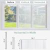 image:imagerabbitgoo Window Privacy Film Frosted Glass Privacy Film Window Frosting Cling for Glass Non Adhesive Static Cling Front Door Covring AntiUV Reeded Blinds Sticker Striped Pattern 175 x 787Classic Stripe