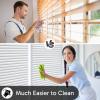 image:imagerabbitgoo Window Privacy Film Frosted Glass Privacy Film Window Frosting Cling for Glass Non Adhesive Static Cling Front Door Covring AntiUV Reeded Blinds Sticker Striped Pattern 175 x 787Matte White