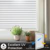image:imagerabbitgoo Window Privacy Film Frosted Glass Privacy Film Window Frosting Cling for Glass Non Adhesive Static Cling Front Door Covring AntiUV Reeded Blinds Sticker Striped Pattern 175 x 787Matte White