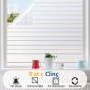 image:imagerabbitgoo Window Privacy Film Frosted Glass Privacy Film Window Frosting Cling for Glass Non Adhesive Static Cling Front Door Covring AntiUV Reeded Blinds Sticker Striped Pattern 175 x 787Pure Stripe