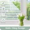 image:imagerabbitgoo Window Privacy Film Frosted Glass Privacy Film Window Frosting Cling for Glass Non Adhesive Static Cling Front Door Covring AntiUV Reeded Blinds Sticker Striped Pattern 175 x 787Classic Stripe