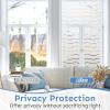 image:imagerabbitgoo Window Privacy Film Frosted Glass Privacy Film Window Frosting Cling for Glass Non Adhesive Static Cling Front Door Covring AntiUV Reeded Blinds Sticker Striped Pattern 175 x 787Wave Pattern