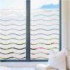 image:imagerabbitgoo Window Privacy Film Frosted Glass Privacy Film Window Frosting Cling for Glass Non Adhesive Static Cling Front Door Covring AntiUV Reeded Blinds Sticker Striped Pattern 175 x 787Wave Pattern