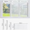 image:imagerabbitgoo Window Privacy Film Frosted Glass Privacy Film Window Frosting Cling for Glass Non Adhesive Static Cling Front Door Covring AntiUV Reeded Blinds Sticker Striped Pattern 175 x 787Classic Stripe