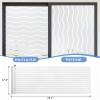 image:imagerabbitgoo Window Privacy Film Frosted Glass Privacy Film Window Frosting Cling for Glass Non Adhesive Static Cling Front Door Covring AntiUV Reeded Blinds Sticker Striped Pattern 175 x 787Wave Pattern