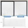 image:imagerabbitgoo Window Privacy Film Frosted Glass Privacy Film Window Frosting Cling for Glass Non Adhesive Static Cling Front Door Covring AntiUV Reeded Blinds Sticker Striped Pattern 175 x 787Wave Pattern