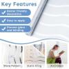 image:imagerabbitgoo Window Privacy Film Frosted Glass Privacy Film Window Frosting Cling for Glass Non Adhesive Static Cling Front Door Covring AntiUV Reeded Blinds Sticker Striped Pattern 175 x 787Wave Pattern