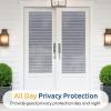 image:imagerabbitgoo Window Privacy Film Frosted Glass Privacy Film Window Frosting Cling for Glass Non Adhesive Static Cling Front Door Covring AntiUV Reeded Blinds Sticker Striped Pattern 175 x 787Pure Stripe