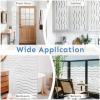 image:imagerabbitgoo Window Privacy Film Frosted Glass Privacy Film Window Frosting Cling for Glass Non Adhesive Static Cling Front Door Covring AntiUV Reeded Blinds Sticker Striped Pattern 175 x 787Wave Pattern