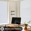 image:imagerabbitgoo Window Privacy Film Frosted Glass Privacy Film Window Frosting Cling for Glass Non Adhesive Static Cling Front Door Covring AntiUV Reeded Blinds Sticker Striped Pattern 175 x 787Matte White