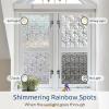 image:imagerabbitgoo Window Privacy Film Stained Glass Window Film Decorative Stickers Removable UV Sun Blocking Clings Door Coverings Diamond Pattern175 x 787 InchesPrism