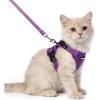 image:imagerabbitgoo Cat Harness and Leash Escape Proof Vest with 3 Adjustable Buckles Soft Comfortable Kitten Harness Easy to Wear Reflective for Safe Outdoor Walking Small GreenPurple