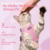 image:imagerabbitgoo Cat Harness and Leash Escape Proof Vest with 3 Adjustable Buckles Soft Comfortable Kitten Harness Easy to Wear Reflective for Safe Outdoor Walking Small GreenPink