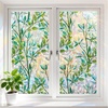 image:imagerabbitgoo Window Privacy Film Stained Glass Window Film Decorative 3D Rainbow Static Cling Colorful Decals UV Blocking NonAdhesive Coverings for Home Door Green Leaf 175 x 787Leaf