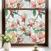 image:imagerabbitgoo Window Privacy Film Stained Glass Window Film Decorative 3D Rainbow Static Cling Colorful Decals UV Blocking NonAdhesive Coverings for Home Door Cosmos Flowers 175 x 787Magnolia