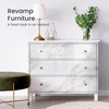 image:imagerabbitgoo Decorative Floral Window Privacy Film 175 x 787inches Glossy Marble Countertop Contact Paper 175 x 787inches