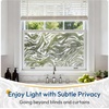 image:imagerabbitgoo Frosted Glass Window Privacy Film with Wave Effect Decorative Cling UV Sun Blocking Decals for Home Removable and Reusable 175 X 787 inchesRippled