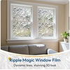 image:imagerabbitgoo Frosted Glass Window Privacy Film with Wave Effect Decorative Cling UV Sun Blocking Decals for Home Removable and Reusable 175 X 787 inchesRippled