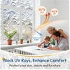 image:imagerabbitgoo Frosted Glass Window Privacy Film with Wave Effect Decorative Cling UV Sun Blocking Decals for Home Removable and Reusable 175 X 787 inchesRippled