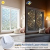 image:imagerabbitgoo Stained Glass Window Privacy Film Mosaic Pattern Frosted Glass Window Film Rainbow Decorative Sticker Static Cling UV Blocking Suncatcher for Home 175 X 787 InchesClear