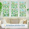 image:imagerabbitgoo Window Privacy Film Rainbow Film Decorative Window Sticker 3D Static Stained Glass Cling Tint for Home Heat Control NonAdhesive Green Vines 236 x 1181 inch