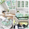 image:imagerabbitgoo Window Privacy Film Stained Glass Window Film Decorative 3D Rainbow Static Cling Colorful Decals UV Blocking NonAdhesive Coverings for Home Door Green Leaf 175 x 787Leaf