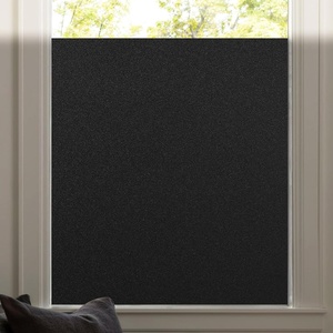 image:imagerabbitgoo Stained Glass Window Privacy Film Mosaic Pattern Frosted Glass Window Film Rainbow Decorative Sticker Static Cling UV Blocking Suncatcher for Home 175 X 787 InchesMatte Black