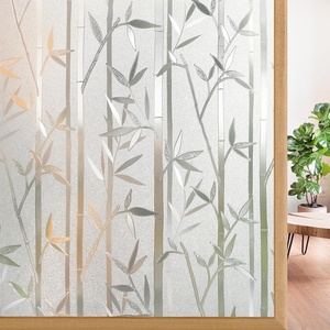 image:imagerabbitgoo Window Privacy Film Frosted Bamboo Pattern Removable UV Blocking Stained Glass Decals Covering Decorative Window Cling for Home 175 in X 131 Feet RegularRegular