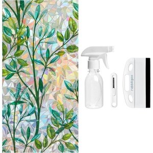 image:imagerabbitgoo Window Privacy Film Green Leaf Pattern with Installation Tools Set