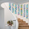 image:imagerabbitgoo Stained Glass Window Film Rainbow Film Decorative 3D Privacy Sticker Colorful Lattice Window Decals Cling Sun Catcher Static Decals for Home 295 x 787Lattice