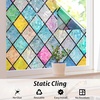 image:imagerabbitgoo Stained Glass Window Film Rainbow Film Decorative 3D Privacy Sticker Colorful Lattice Window Decals Cling Sun Catcher Static Decals for Home 295 x 787Lattice