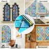 image:imagerabbitgoo Stained Glass Window Film Rainbow Film Decorative 3D Privacy Sticker Colorful Lattice Window Decals Cling Sun Catcher Static Decals for Home 295 x 787Lattice