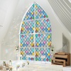 image:imagerabbitgoo Stained Glass Window Film Rainbow Film Decorative 3D Privacy Sticker Colorful Lattice Window Decals Cling Sun Catcher Static Decals for Home 295 x 787Lattice