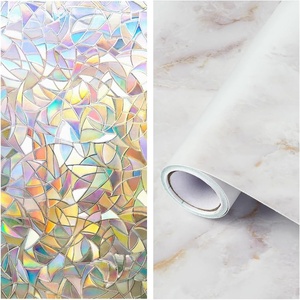 image:imagerabitgoo Rainbow Window Film 236 x 787 inches Marble Contact Paper 175 x 787 inches